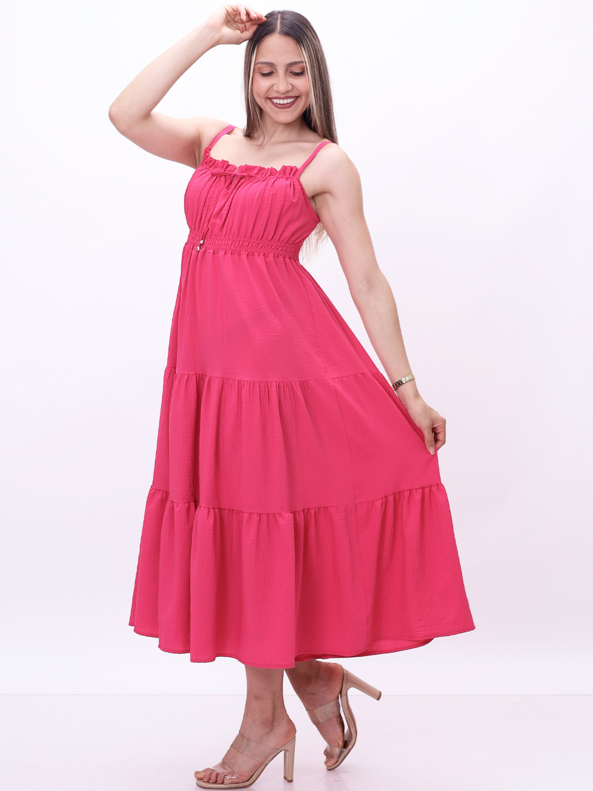 VESTIDO GÍA FUCSIA